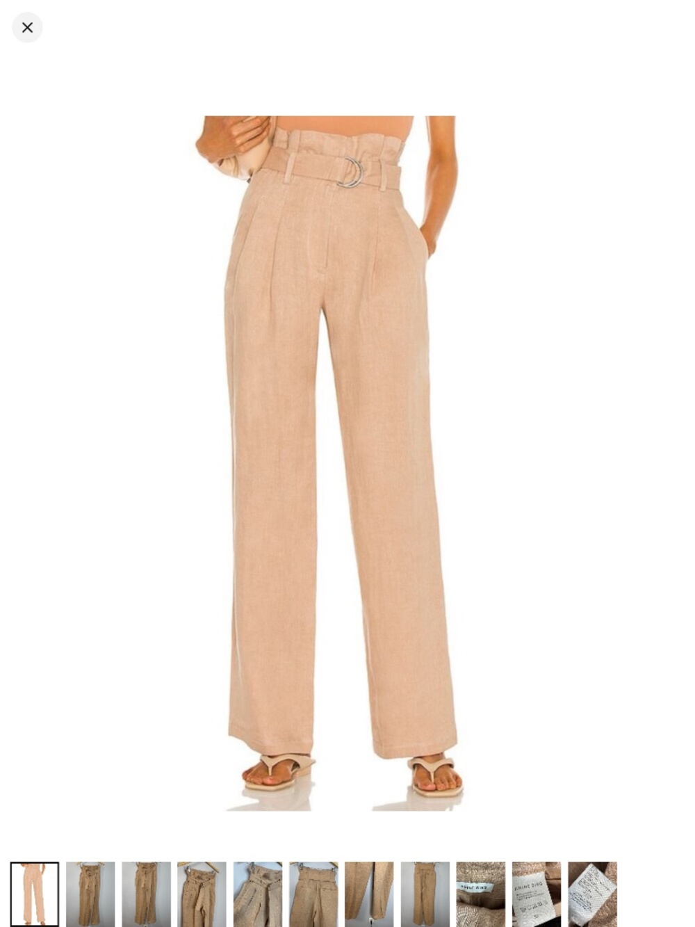 ANINE Bing Thalia Relaxed fit linen paper bag waist pants SZ 38